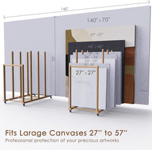 Load image into Gallery viewer, Stunning Four-Tier Beech Wood Art Rack with Lockable Wheels for Easy Transport