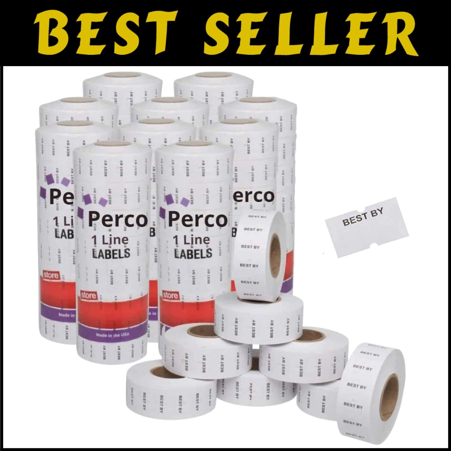 Premium Quality 'Best By' Date Labels - Adhesive & Tamper-Proof, 80,000 Total