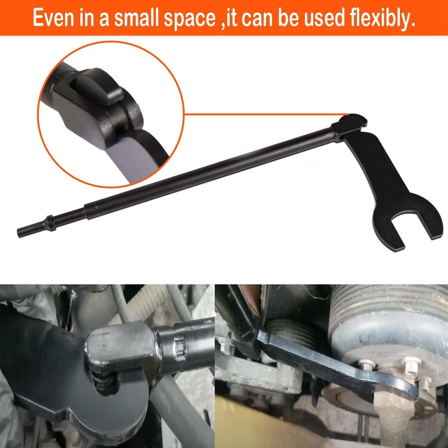 7-Piece Pneumatic Wrench Kit for Easy Fan Clutch Removal - Storage Bag Included