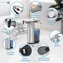 Load image into Gallery viewer, Sleek 17oz Touchless Soap Dispenser with Infrared Sensor - Waterproof Aluminum