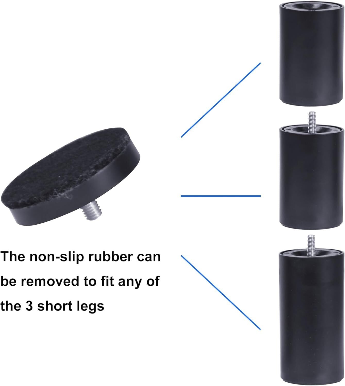 Stainless Steel Bed Legs 12 Inch with Felt Bottom for Hard Floor Protection