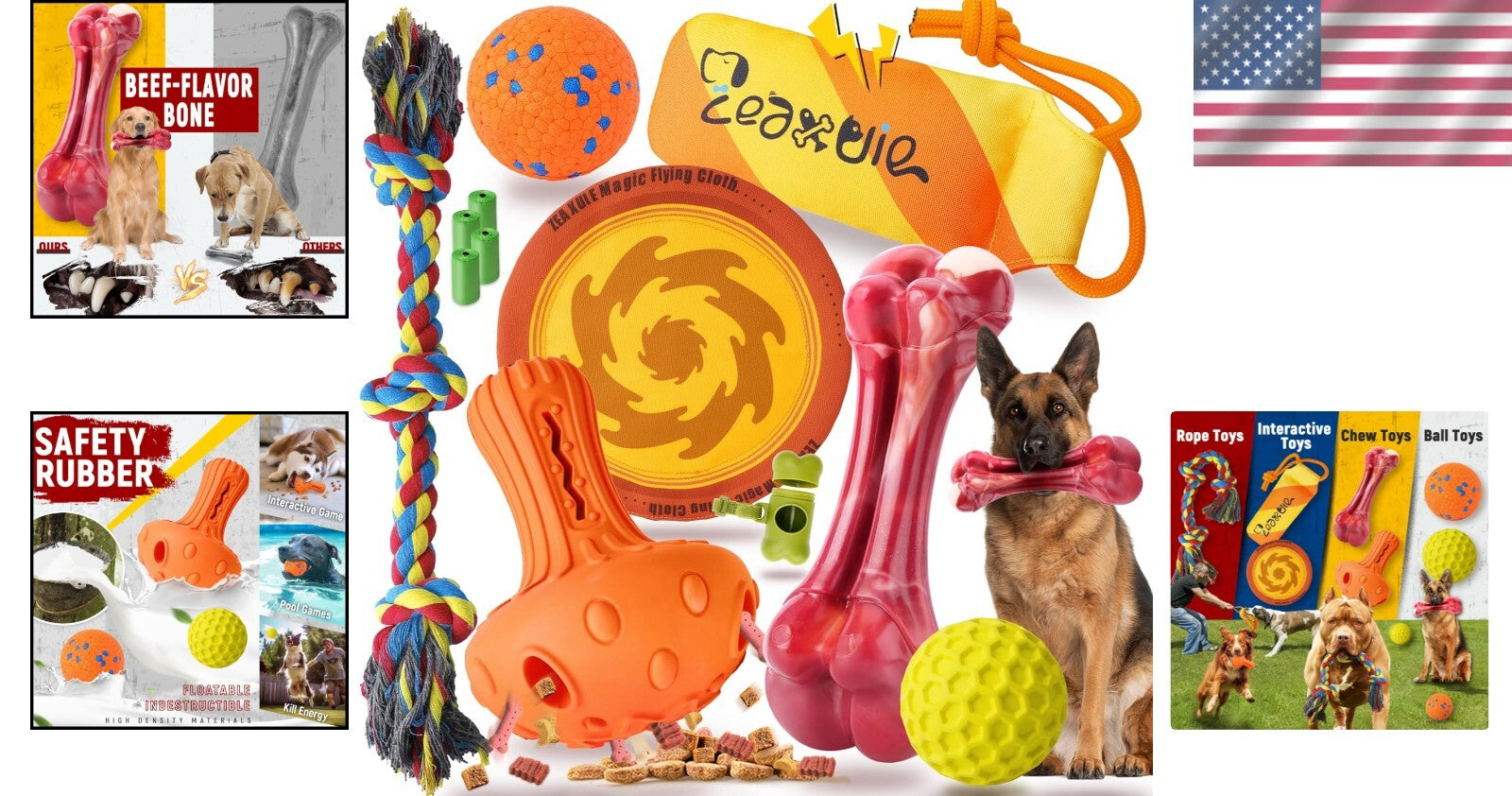 12-Pack Heavy-Duty Dog Chew Toys for Aggressive Chewers - Ultimate Fun Set