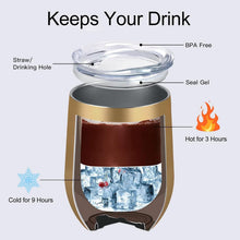 Load image into Gallery viewer, Luxury 8-Pack Gold Stainless Steel Wine Tumblers - Perfect for Travel &amp; Weddings