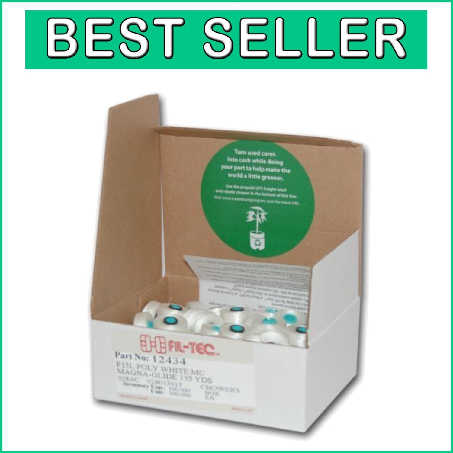 100 Count Prewound 'L' Bobbins with 60wt Polyester Thread for Sewing & Quilting