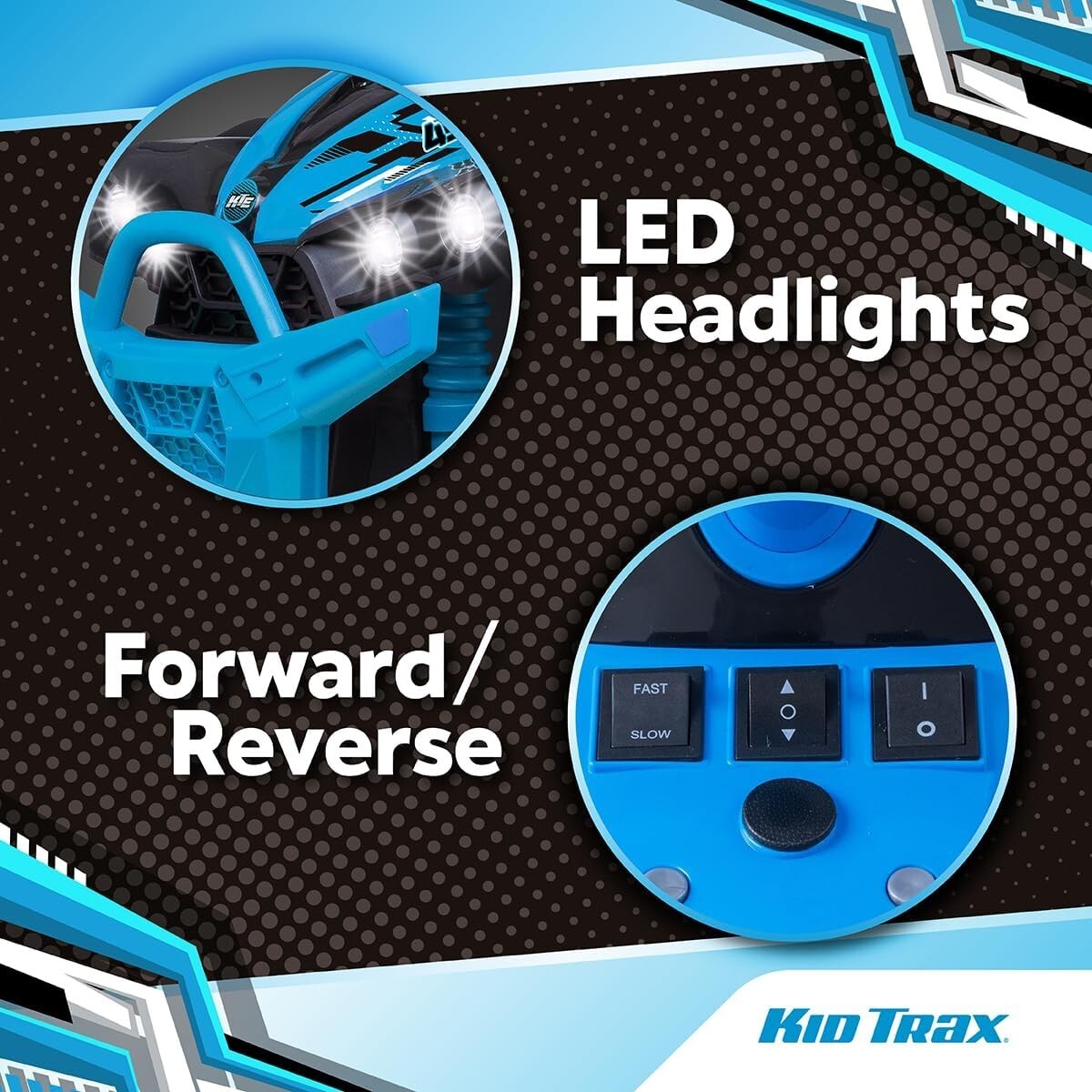 Durable 12V Electric ATV with LED Headlight: Safe Adventure for Kids 3-8