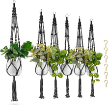 Load image into Gallery viewer, Versatile Macrame Plant Holder 6-Pack - Holds Pots Up to 12" - Outdoor &amp; Indoor
