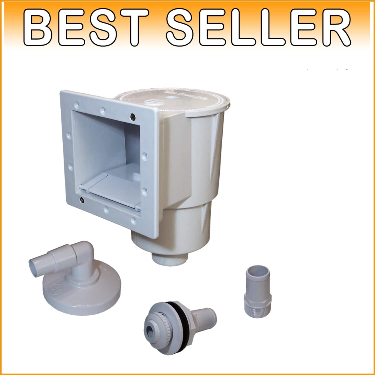 Durable Above-Ground Pool Skimmer with Snap-in Weir and Broad Compatibility