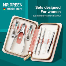 Load image into Gallery viewer, Compact Women's 7-in-1 Personal Care Manicure Kit with Stainless Steel Tools