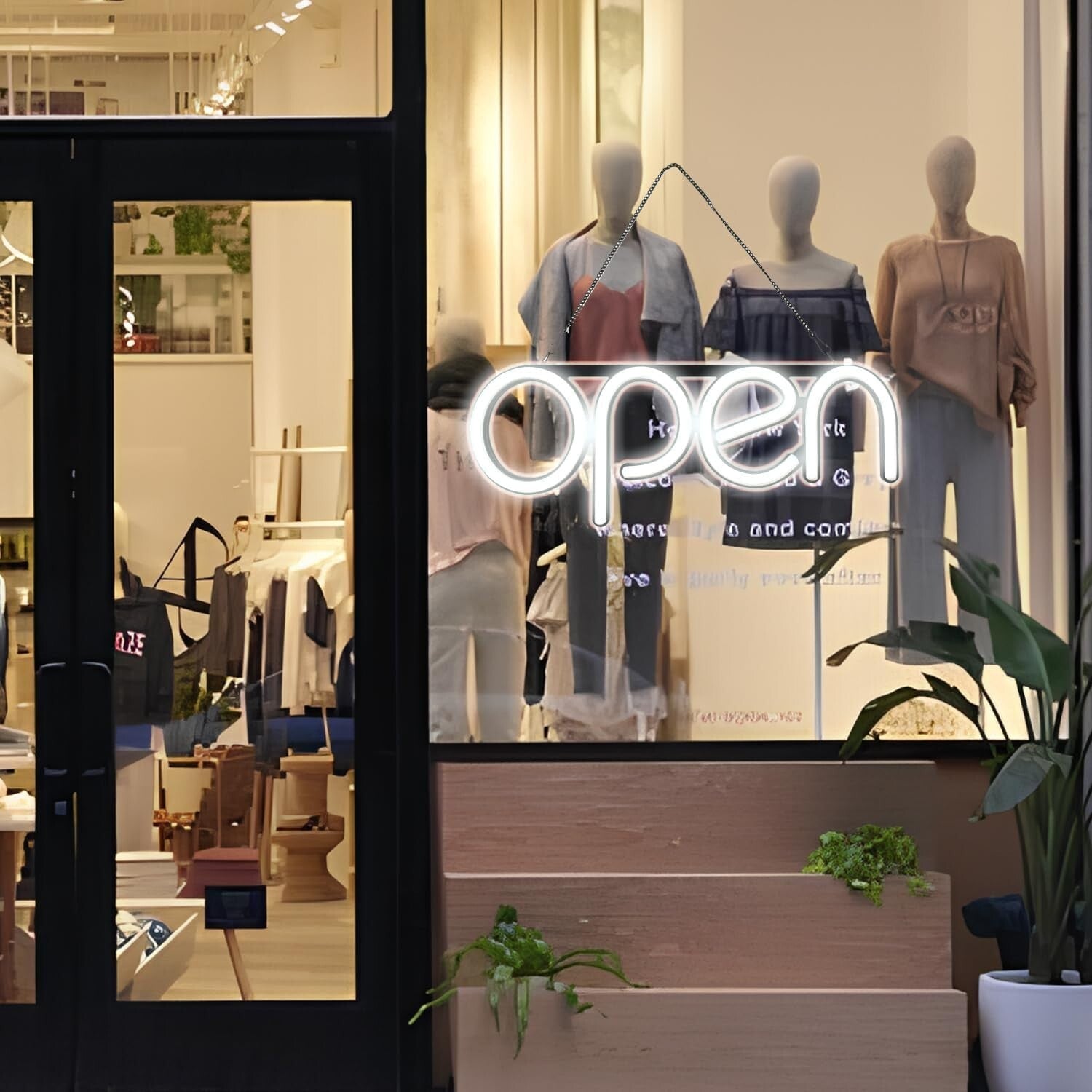 16x6 Energy-Saving LED Open Sign with Double-Sided Open/Closed Display