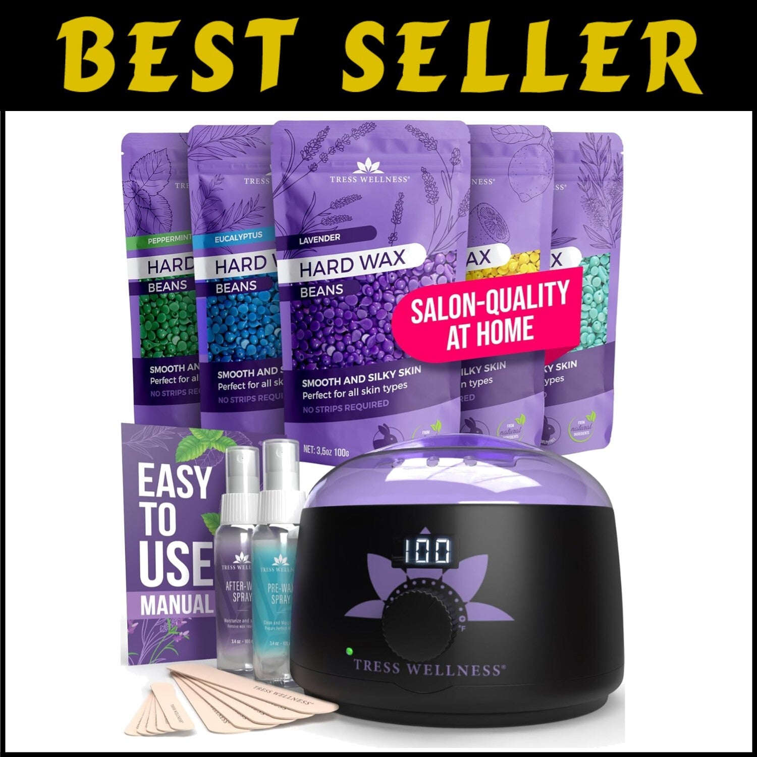 Professional Waxing Kit with Digital Display - Ideal for Brazilian & Body Wax