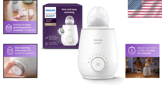 Compact Philips Bottle Warmer - Gentle Heating for Milk & Baby Food in Minutes
