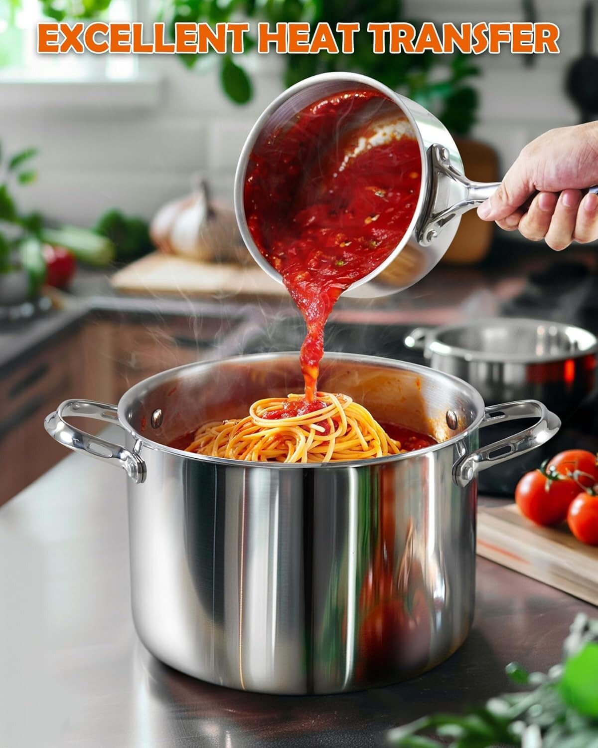 Elegant 1.5-Quart Stainless Steel Saucepan with Lid - Multi-Ply Clad Design