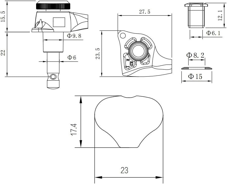 Golden Guitar Locking Tuners 3L + 3R - Precision Tuning Key Pegs for All Styles