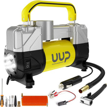 Load image into Gallery viewer, Portable 150 PSI Air Compressor with Nozzle Adapters &amp; LED for Safe Travels