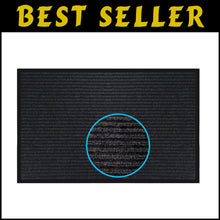 Load image into Gallery viewer, Versatile Striped Black Doormat, 3x5 Feet - Easy Clean, Indoor/Outdoor Combo