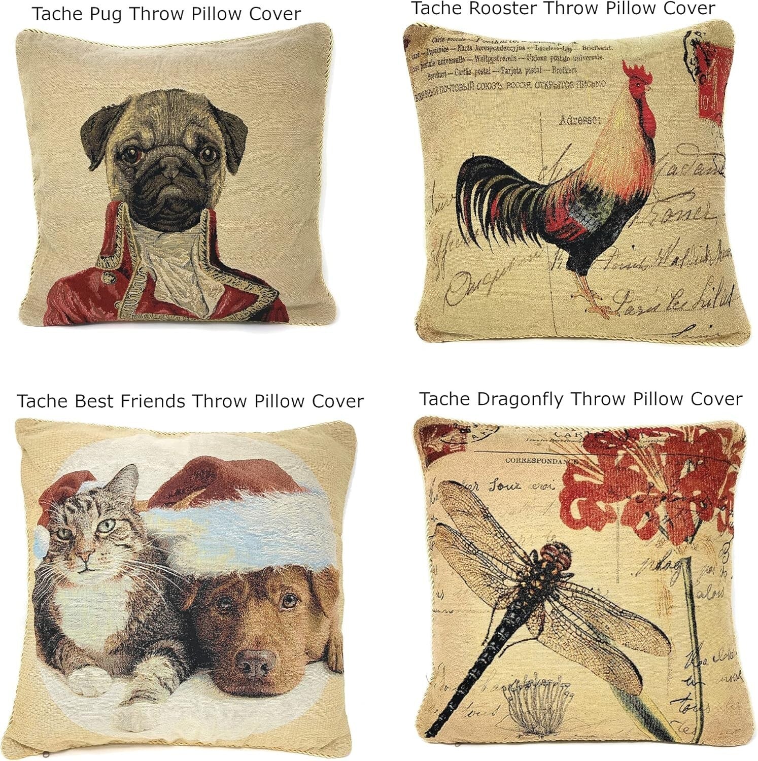 18x18 Dragonfly Cushion Covers - Durable & Stylish Set of 2 for Living Room