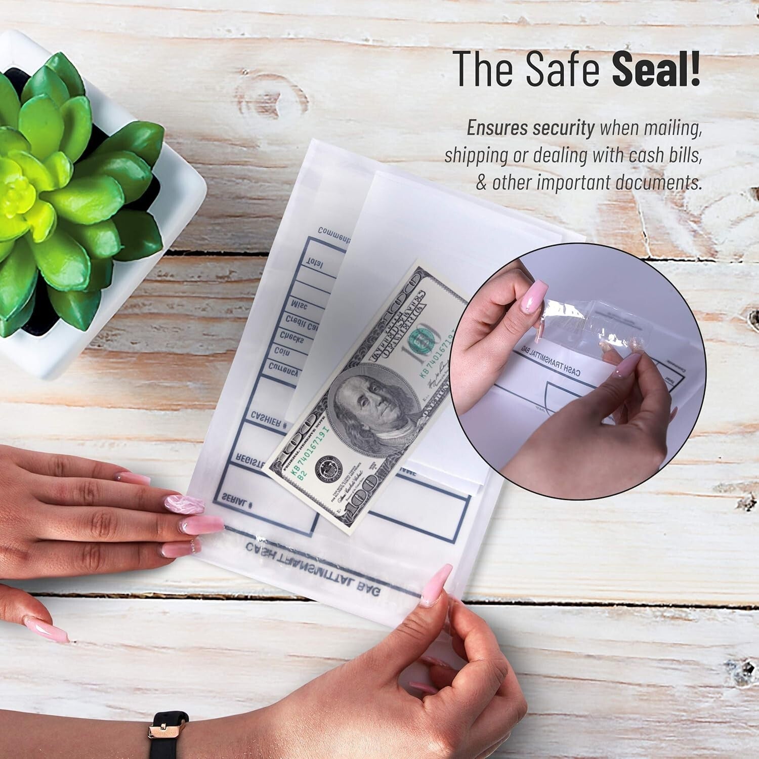 Secure Tamperproof Cash Bags - 6x9 Inch Self-Adhesive Envelopes, 500 Per Pack