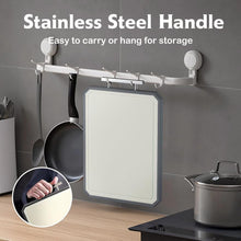 Load image into Gallery viewer, Versatile Double-Sided Kitchen Cutting Board with Stainless Steel Handle - 16x11