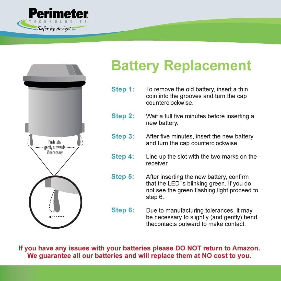 Waterproof Invisible Fence Battery Replacement for Dogs - Includes Pet Towels