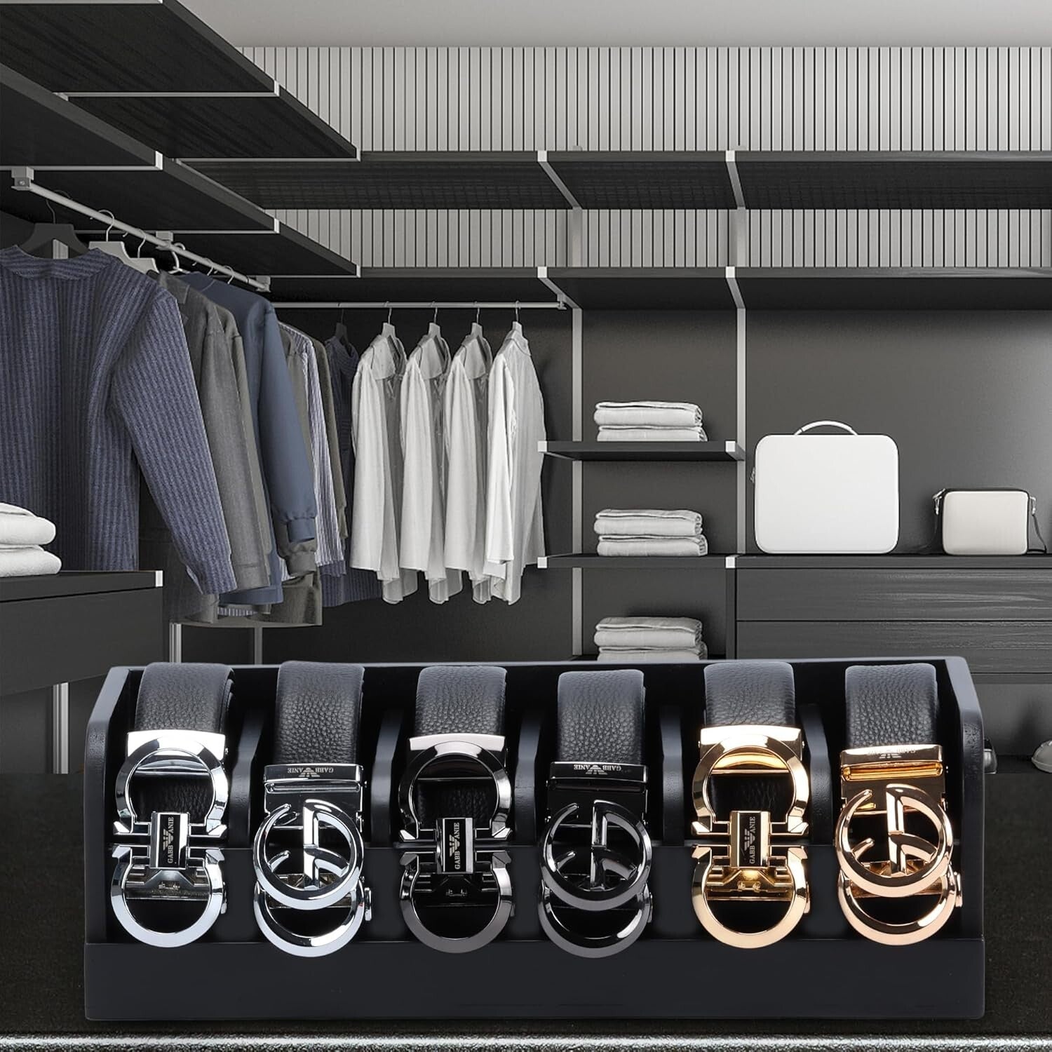 Eco-Friendly Portable Bamboo Belt Storage Organizer - Space-Saving & Stylish