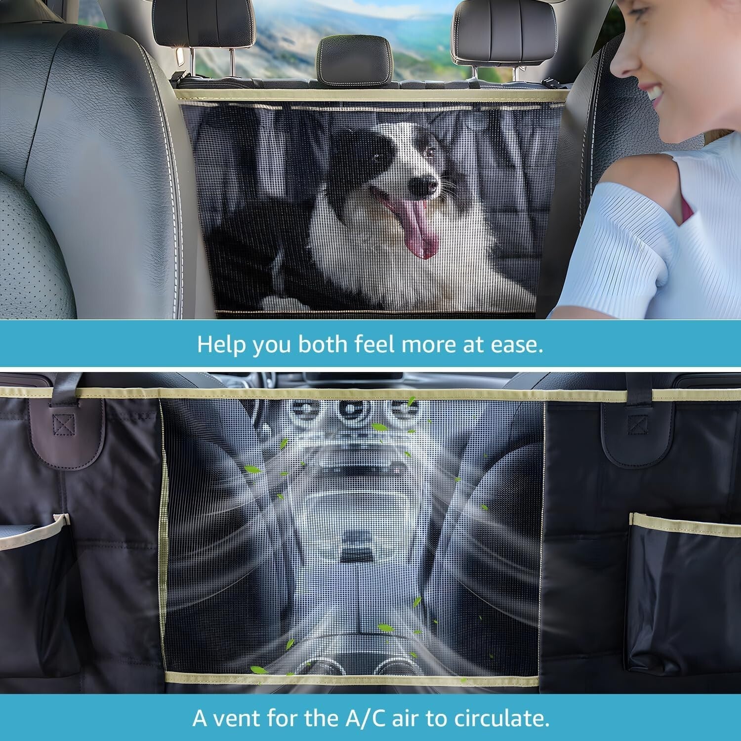 Heavy-Duty Waterproof Dog Car Hammock with Mesh Window - Fits SUVs & Trucks