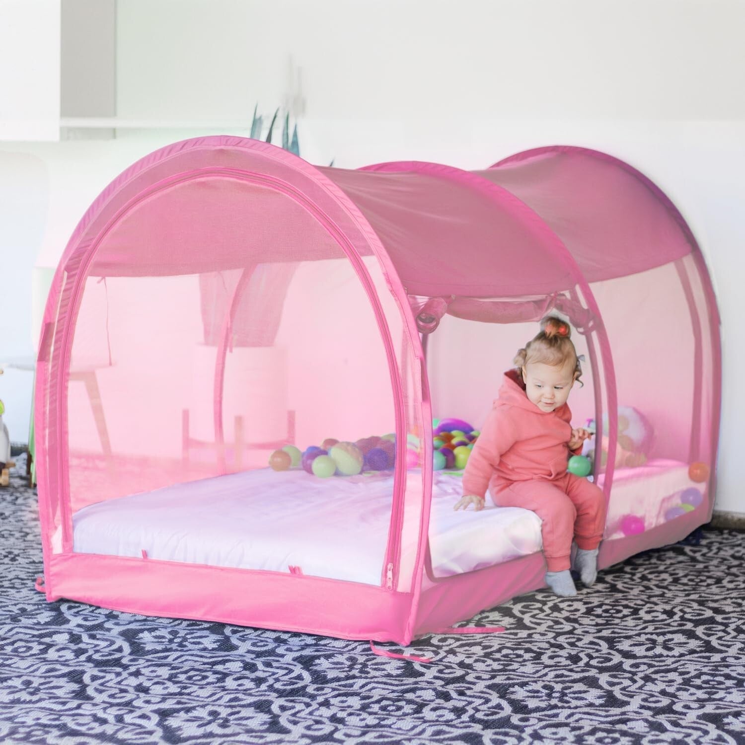 Dream Tent for Twin Beds - Lightweight Indoor/Outdoor Canopy with Zipped Doors