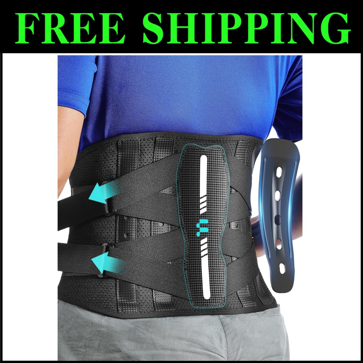 Ultra-Light Ergonomic Back Brace XL - Breathable Support for Heavy Lifting