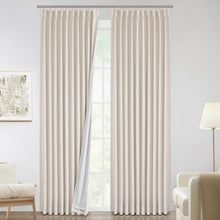 Load image into Gallery viewer, Elegant Natural Pinch Pleat Blackout Curtains - 120" Length, Eco-Friendly