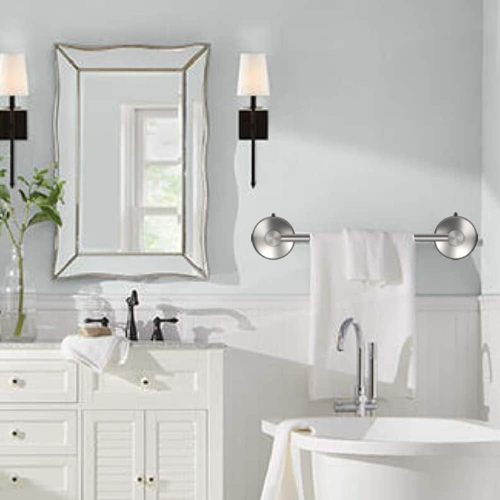 Elegant Brushed Nickel 17-Inch Shower Towel Holder - Set of 2 for Luxury Spaces