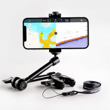 Load image into Gallery viewer, Versatile Boat &amp; Kayak Smartphone Mount with C-Clamp &amp; T-Bolt - Matte Black