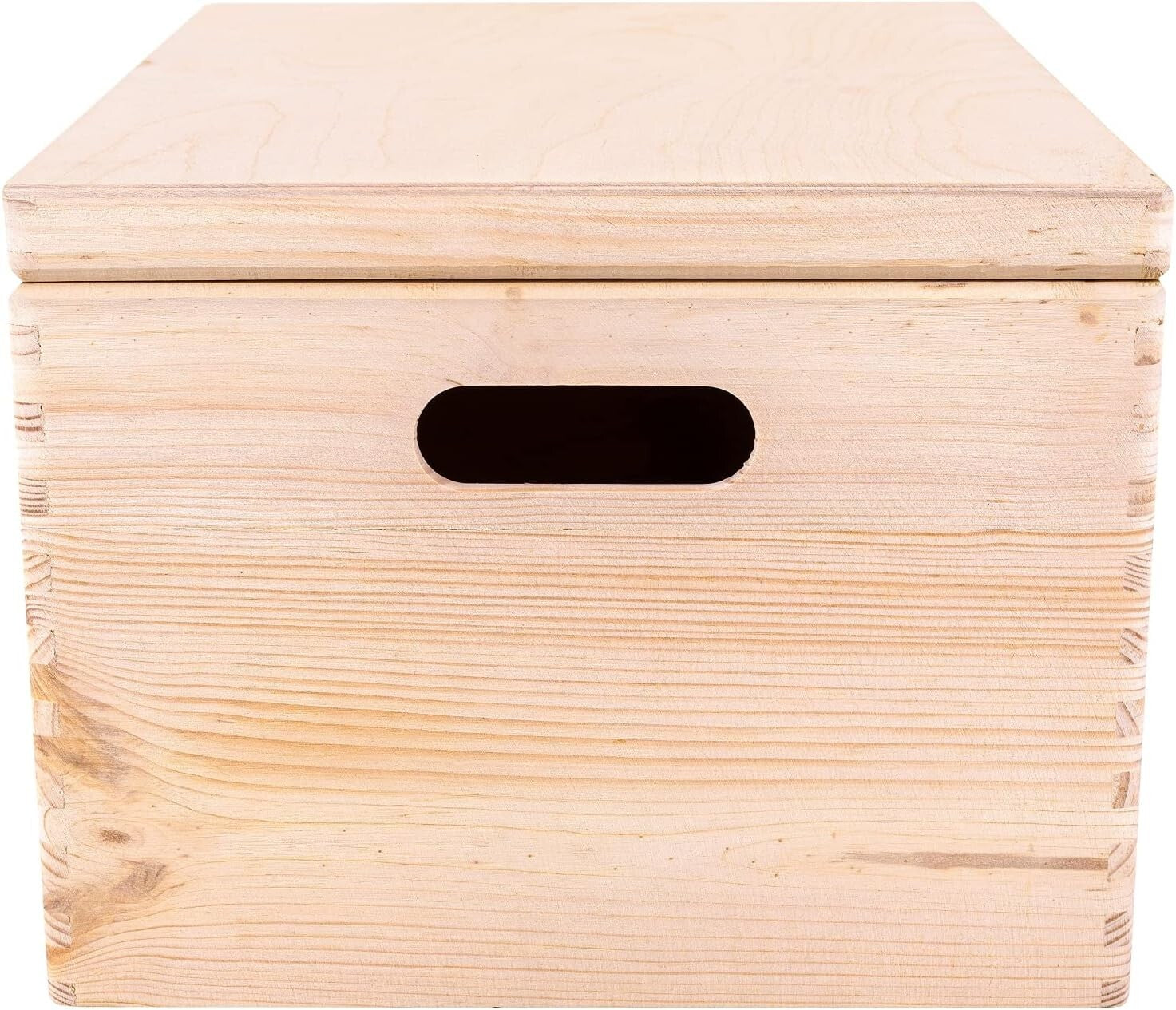 Beautiful Stackable XXL Wooden Storage Box with Hinged Lid - Eco-Friendly Design