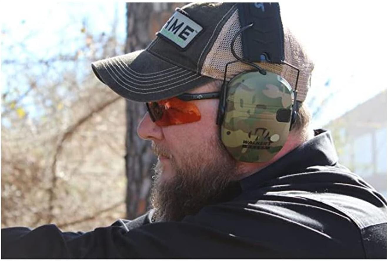 Razor Slim Hearing Protection Muffs: Rugged & Lightweight - Green Multi Camo