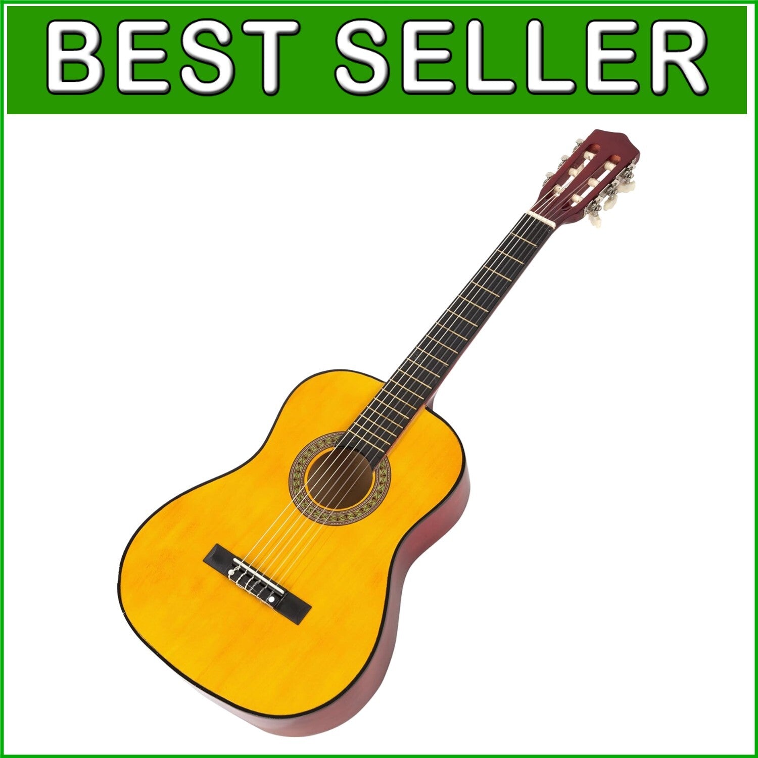 Beginner-Friendly 34-Inch Natural Classical Guitar with Interactive Lessons