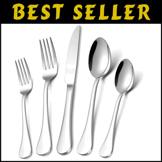 Elegant 20-Piece Stainless Steel Flatware Set for 4 - Mirror Polished & Rust ...