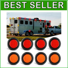 Load image into Gallery viewer, Weatherproof LED Marker Lights 2.5 Inch - 8pc Red &amp; Amber Set with Grommets