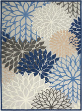 Load image into Gallery viewer, Stain-Resistant Blue Multicolor 9' x 12' Floral Outdoor Rug – Durable &amp; Stylish