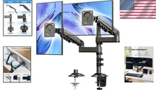 Load image into Gallery viewer, Ergonomic Dual Display Monitor Stand - Tilt/Swivel/Rotate for Optimal Viewing