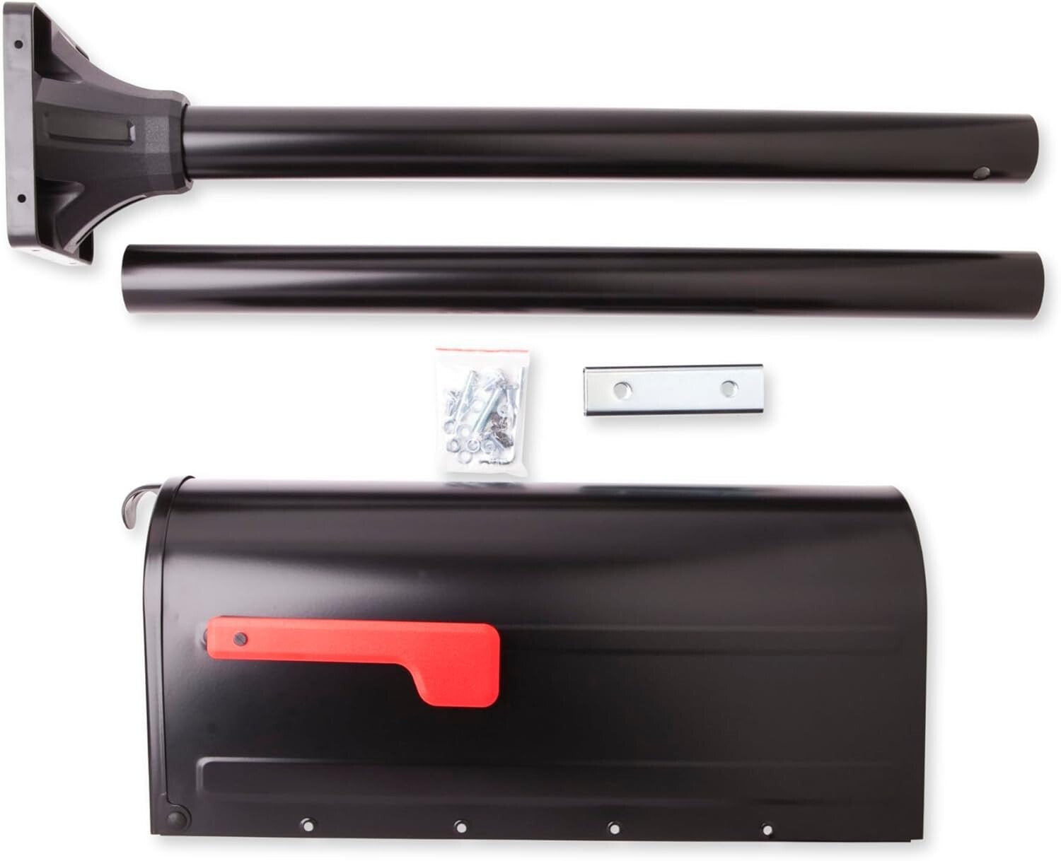 Chic Black Mailbox with In-Ground Post - Complete Installation Kit Included