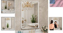 Load image into Gallery viewer, Large 24x36 Brushed Finish Aluminum Bathroom Mirror - Horizontal/Vertical Mount