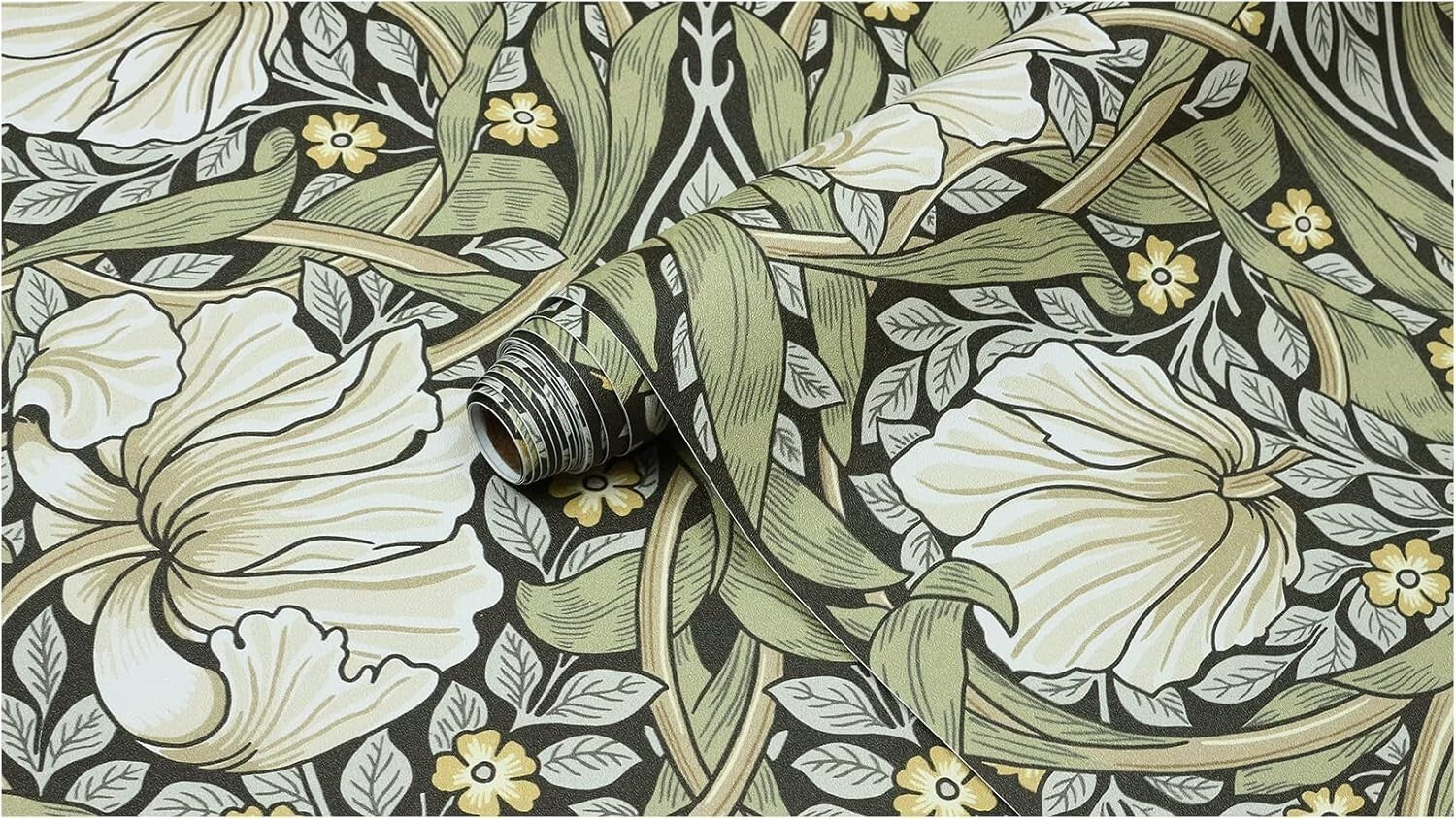 Waterproof Vintage Floral Wallpaper - Easy Install Morris Design 32.8ft Roll