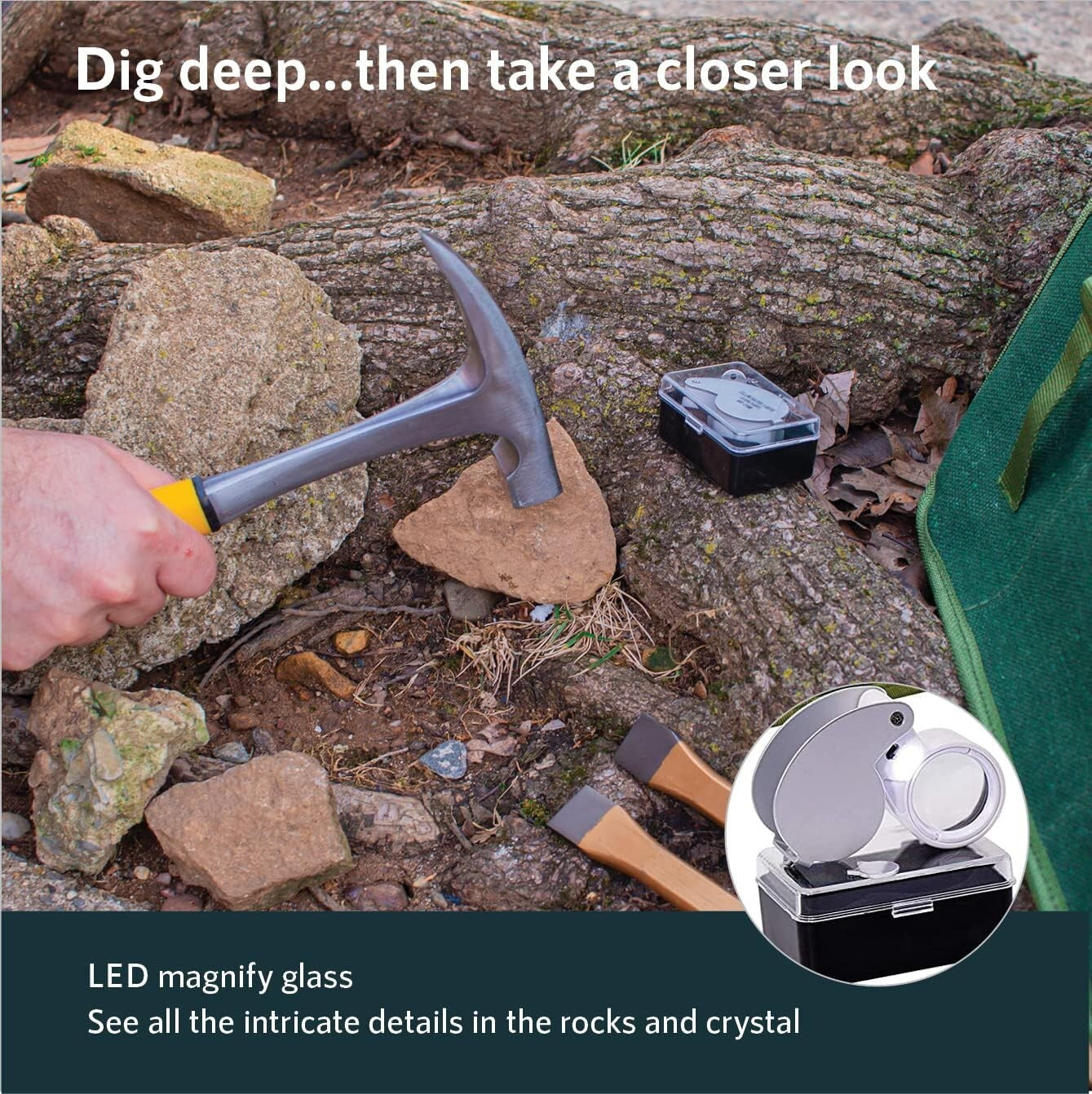 Quality Rock Mining Tools Set for Students and Beginners - Perfect Gift Idea