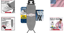 Load image into Gallery viewer, Sturdy 4-Leg Ironing Board with Foldable Design &amp; Heat-Resistant Pad - 43"x14"