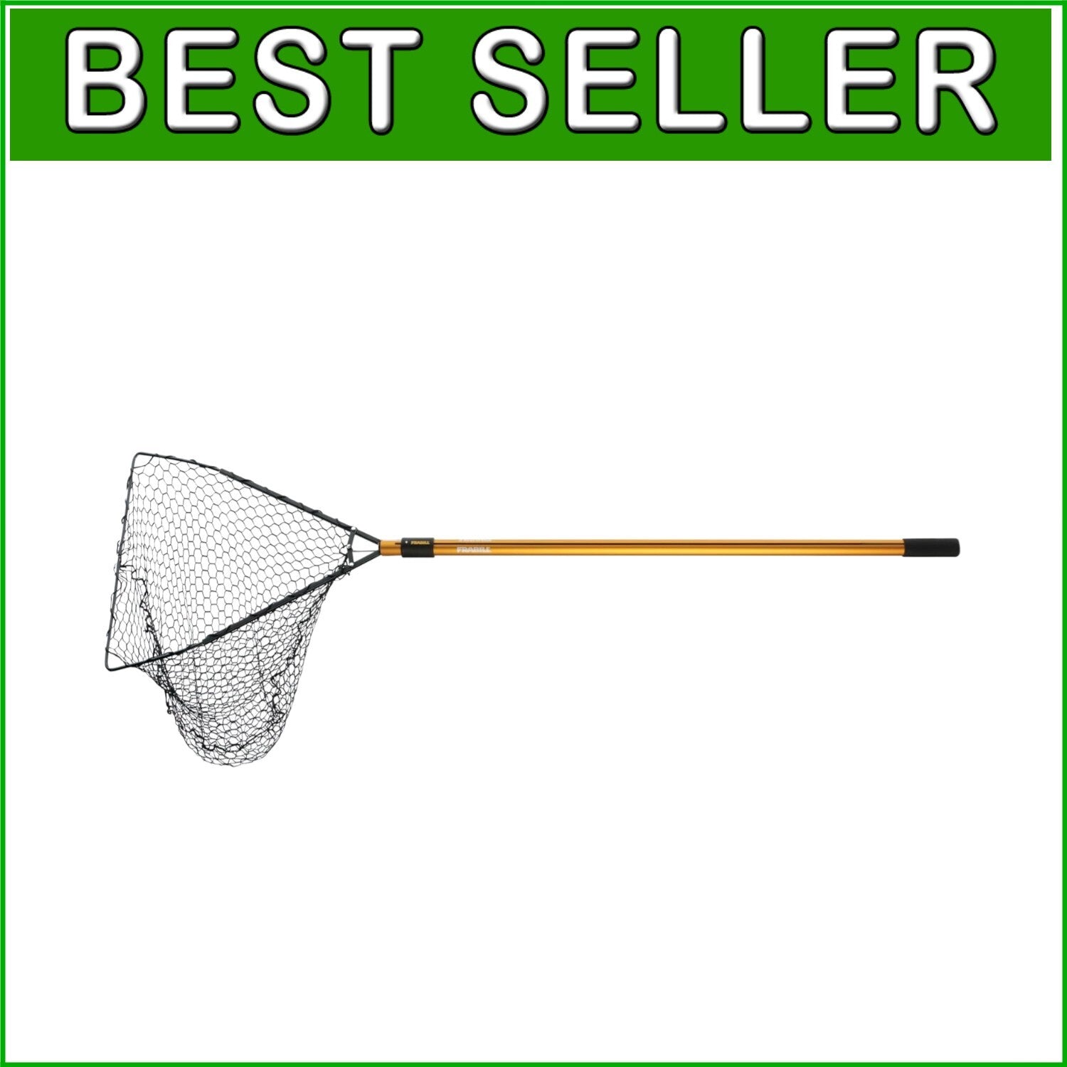 Durable Knotless Mesh Fishing Net - Telescoping Handle 23" x 22" for Easy Use