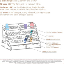 Load image into Gallery viewer, 58-Hole Paint Organizer: Removable Shelf &amp; Stands for Miniature Painting