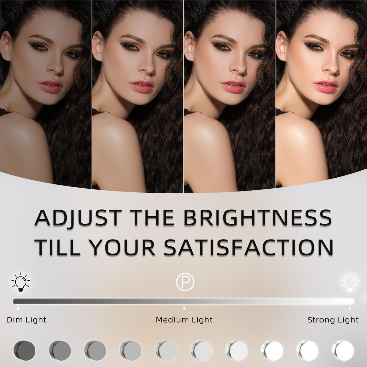 Hollywood Lighted Makeup Mirror with 10X Magnification & Smart Touch Control