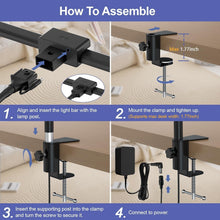 Load image into Gallery viewer, 24W LED Desk Lamp with Flexible Clamp - Illuminate Your Home Office Elegantly
