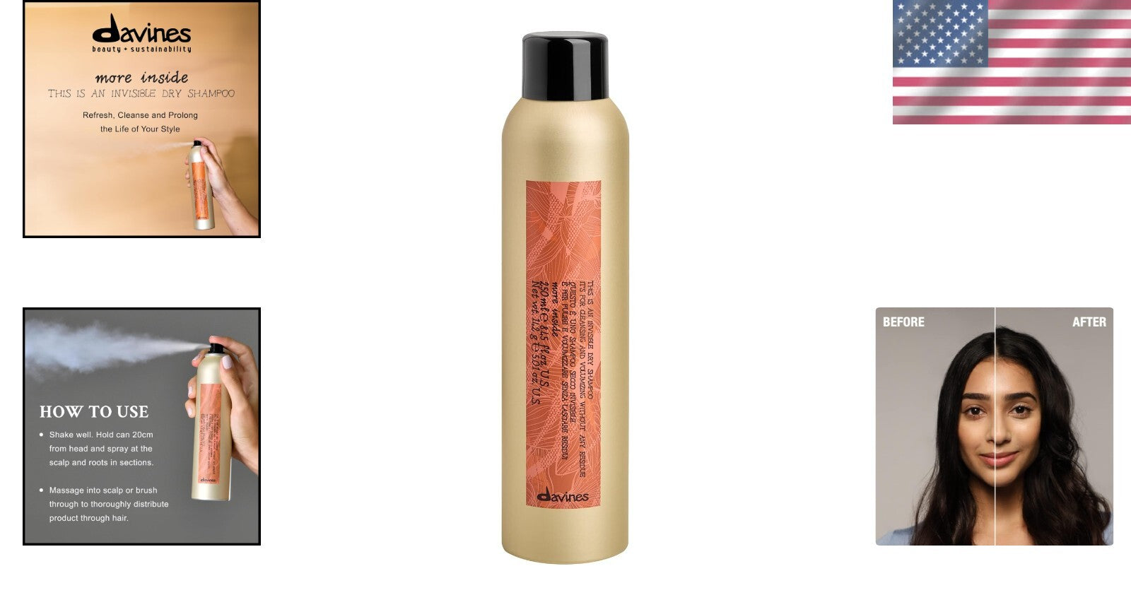 Compact Vanilla and Grapefruit Dry Shampoo - Instant Clean Hair in Minutes