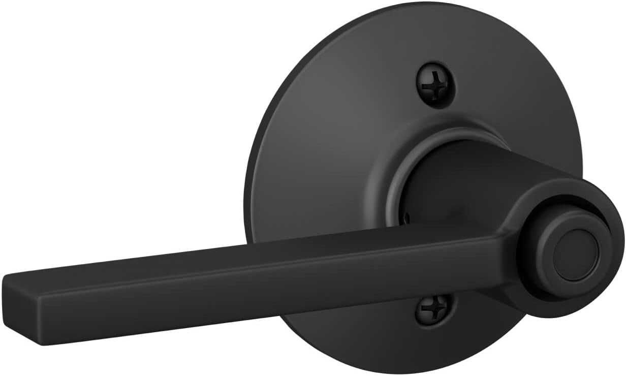 Elegant Matte Black Bed & Bath Door Handle - Privacy Lock Function Included