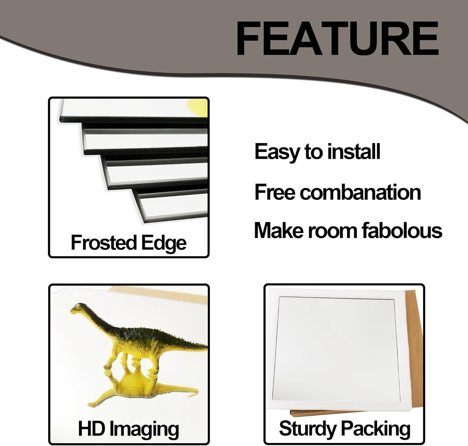 Frameless Sleek Mirror Tiles - 12PCS Home Gym and Decor Solution 16x12''