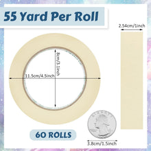 Load image into Gallery viewer, Bulk 60 Rolls Masking Tape - 1 Inch x 55 Yards for Arts &amp; Crafts and Painting